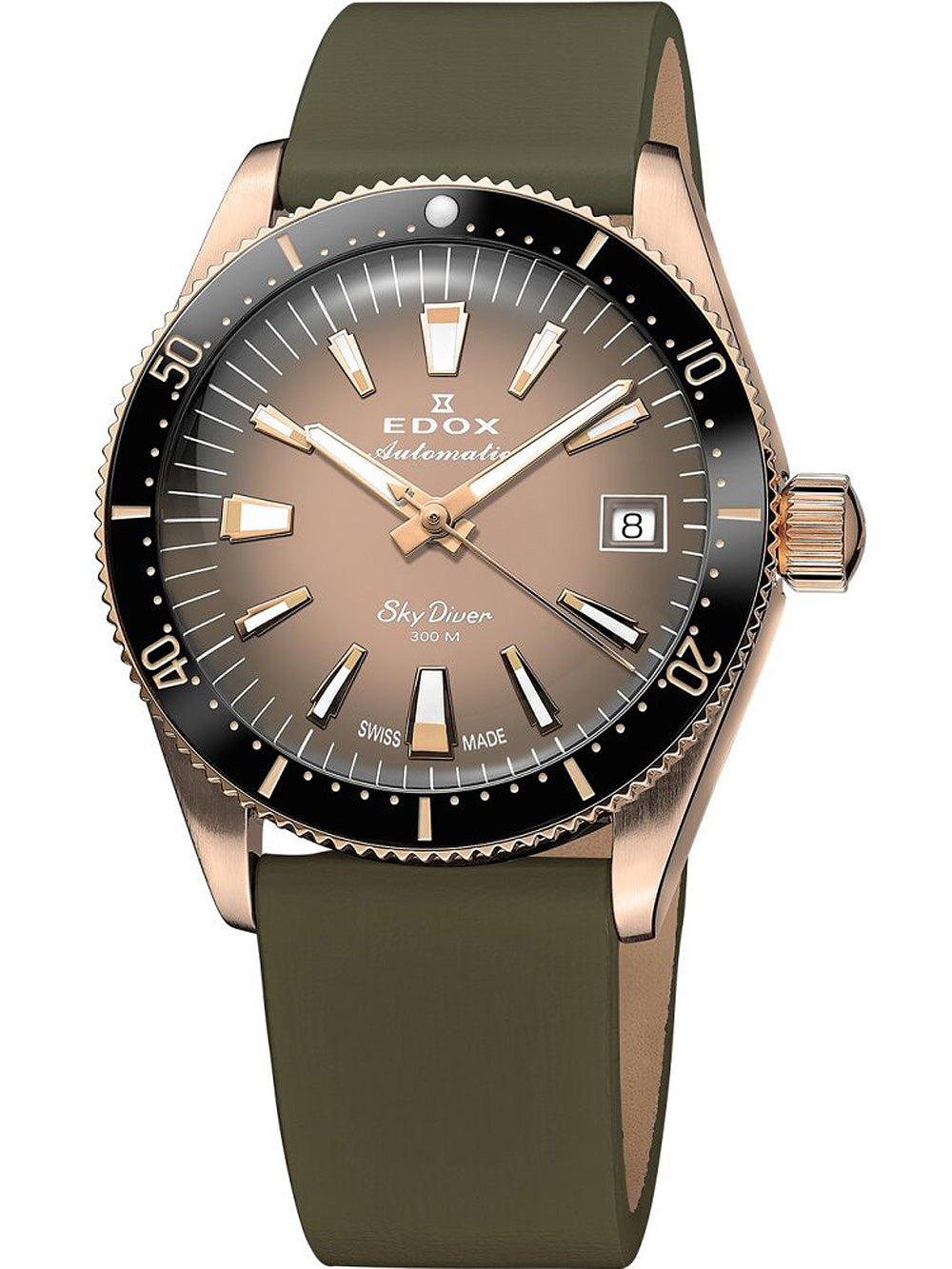 Edox 80131-37RNC-VDBEI Skydiver Automatic + 2nd strap women's watch 38mm 30ATM