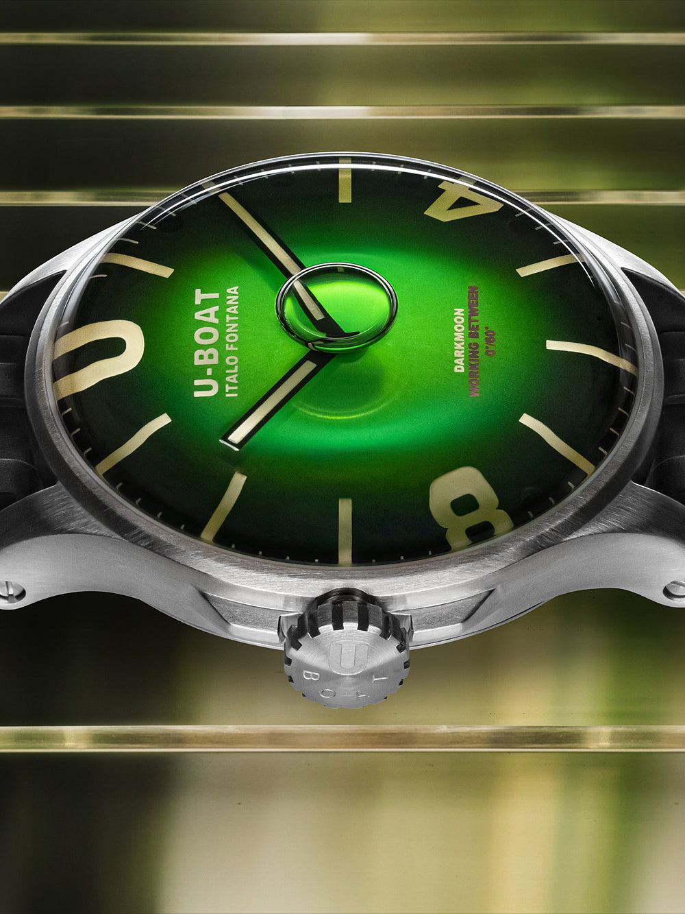 U-Boat 8702/D Darkmoon Green SS Soleil 44mm 5ATM