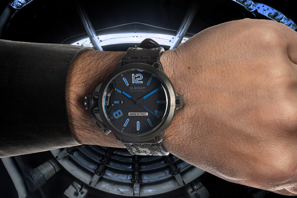 U-Boat 8806 Capsule 50 mm PVD BK BL Automatic men's watch 10ATM