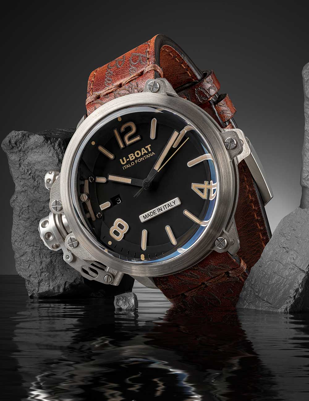 U-Boat 8807 Capsule 50 mm SS BK BE Automatic men's watch 10ATM
