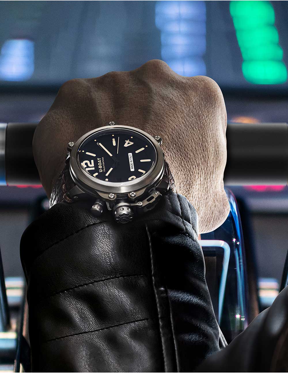 U-Boat 8807 Capsule 50 mm SS BK BE Automatic men's watch 10ATM