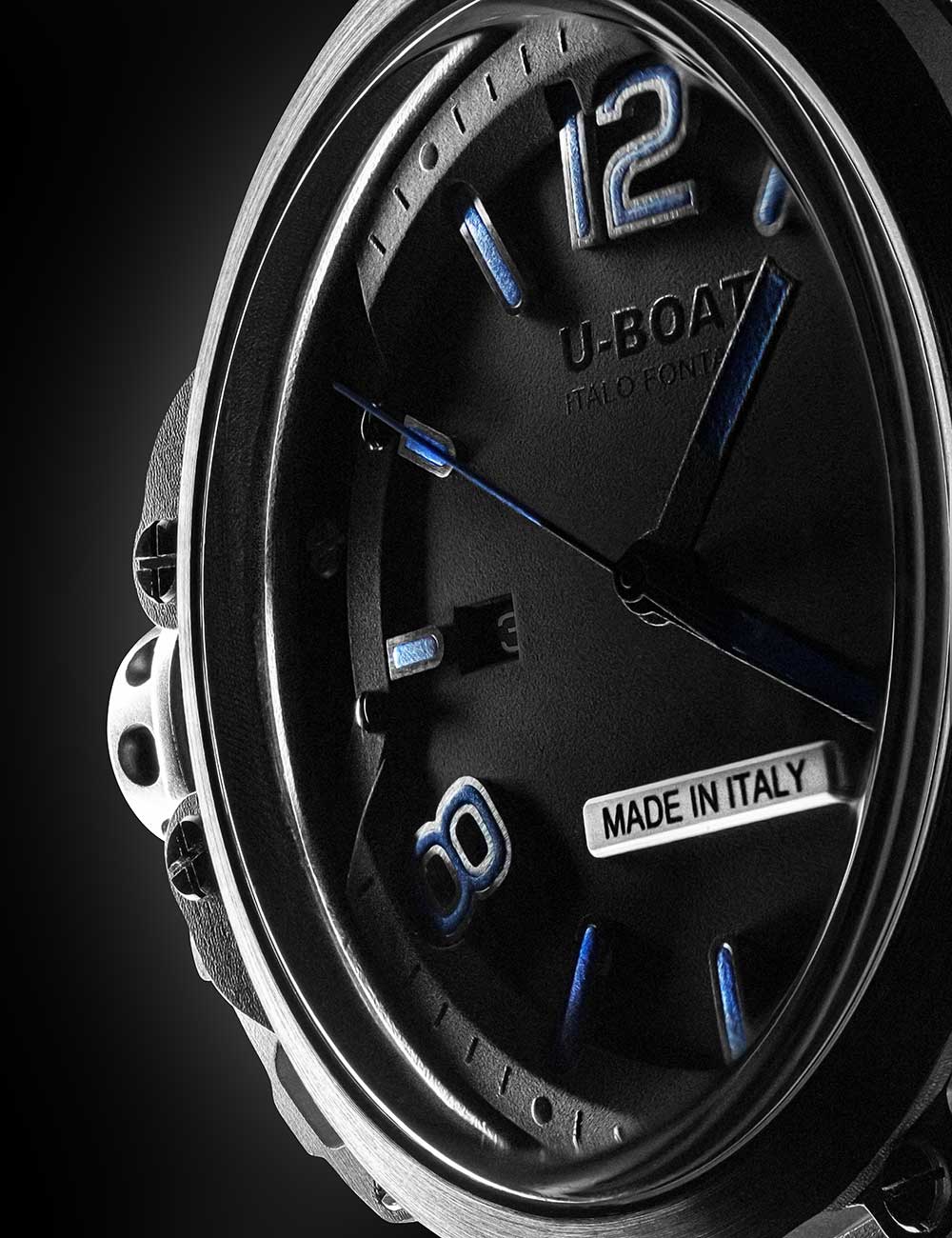 U-Boat 8808 men's watch Capsule PVD BK BL 45mm