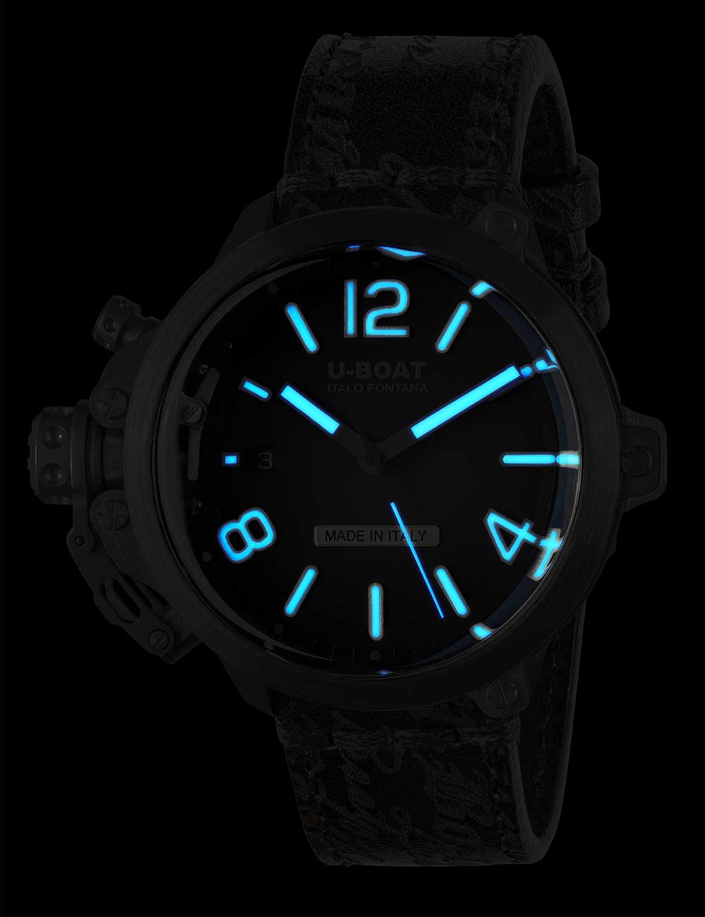 U-Boat 8808 men's watch Capsule PVD BK BL 45mm
