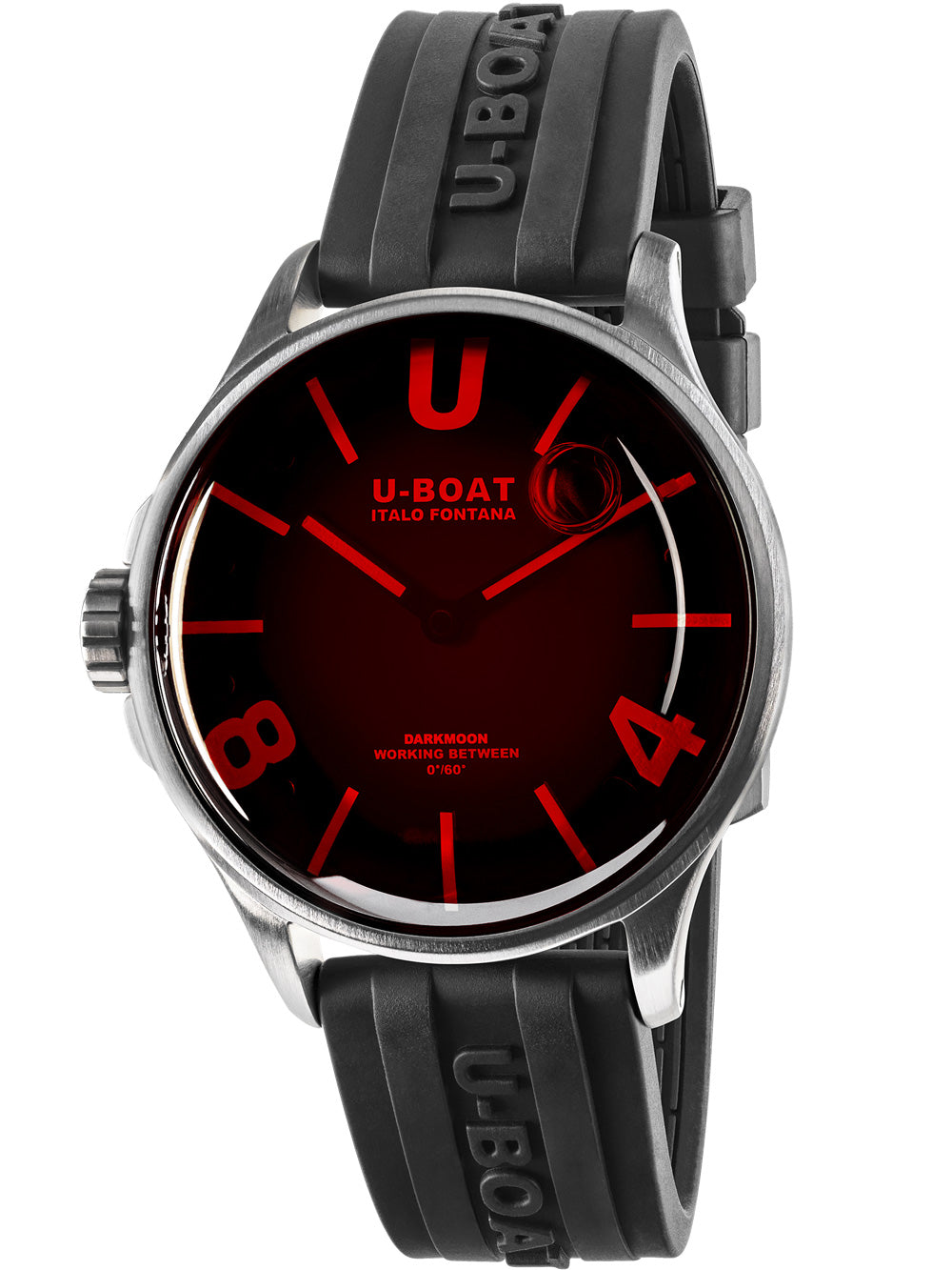 U-Boat 9305 Darkmoon SS Red Glass men's watch 40mm 5ATM