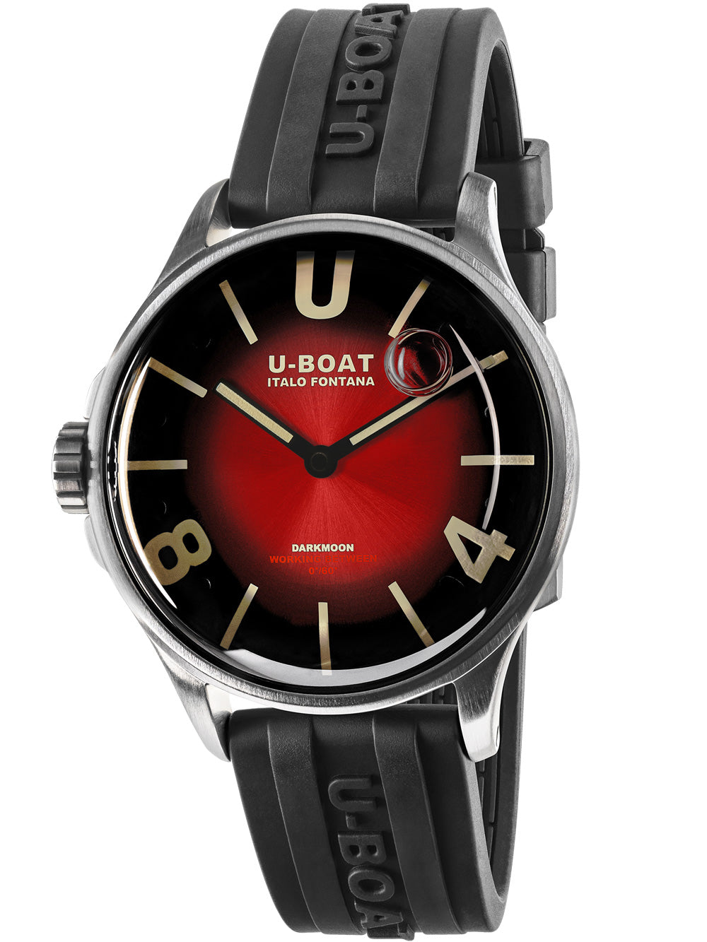 U-Boat 9500 Darkmoon Red SS Soleil men's watch 40mm 5ATM
