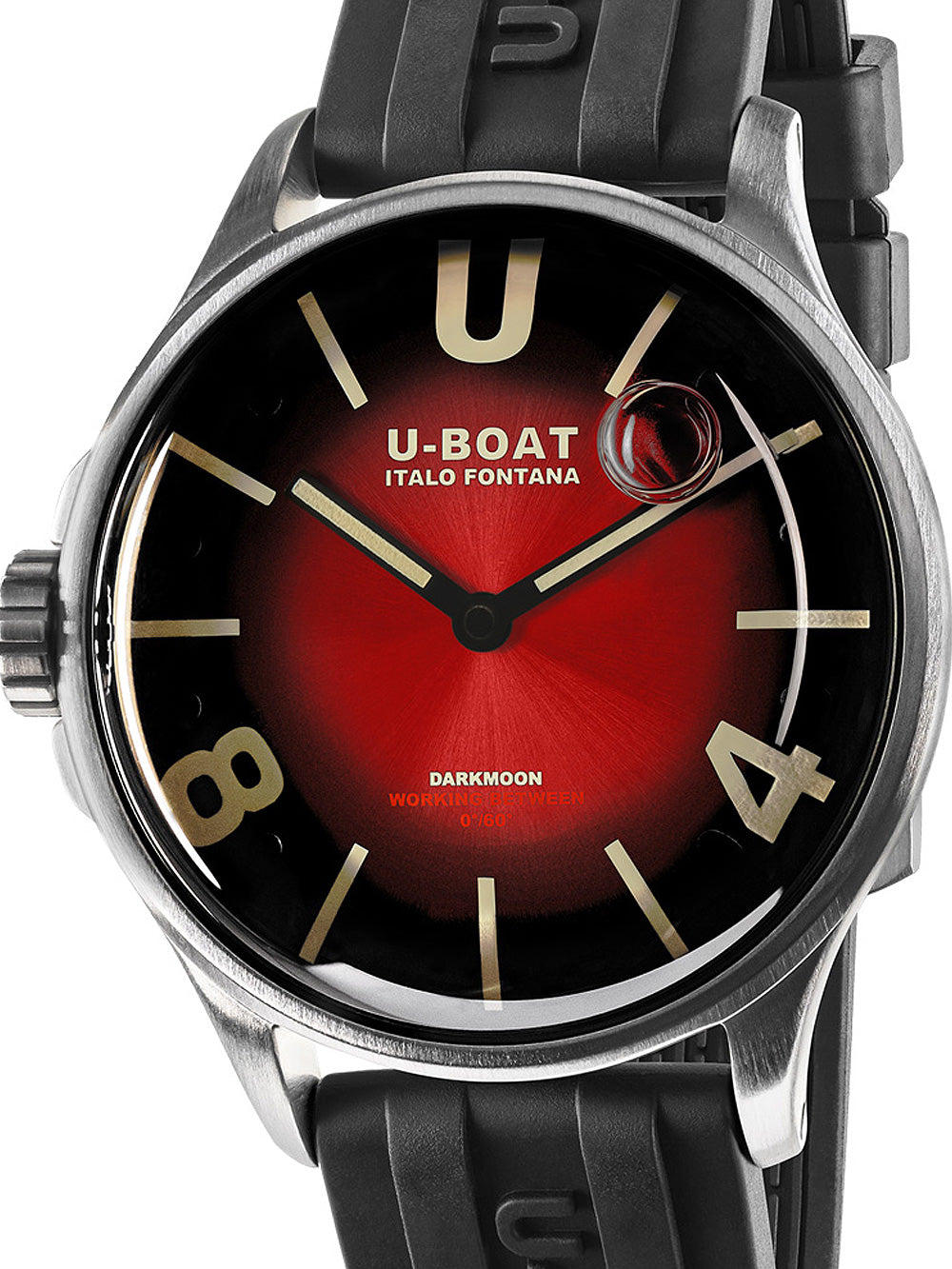 U-Boat 9500 Darkmoon Red SS Soleil men's watch 40mm 5ATM