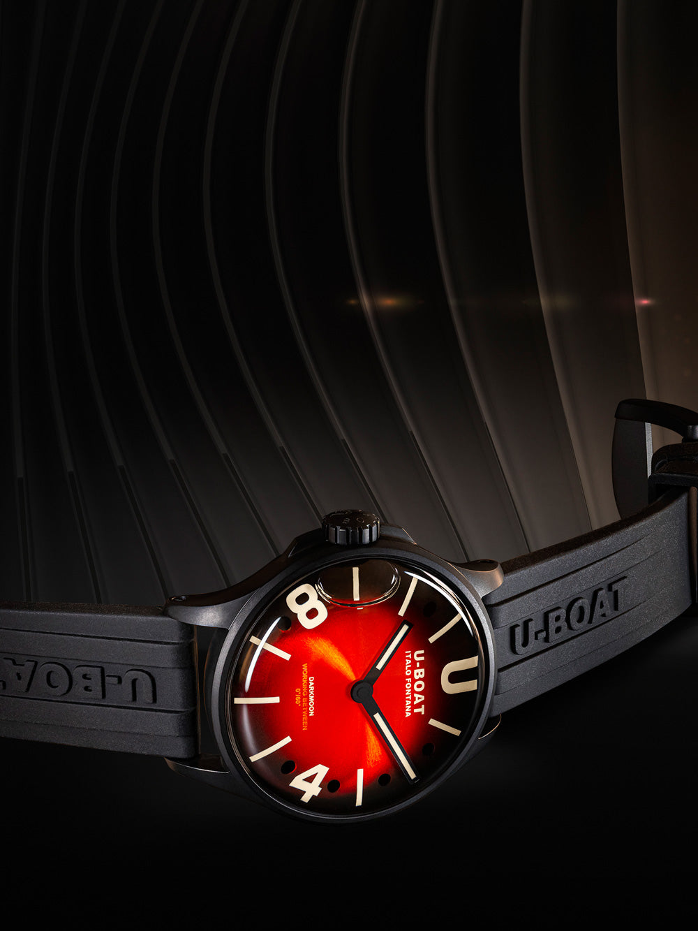 U-Boat 9501 Darkmoon Red PVD Soleil men's watch 40mm 5ATM