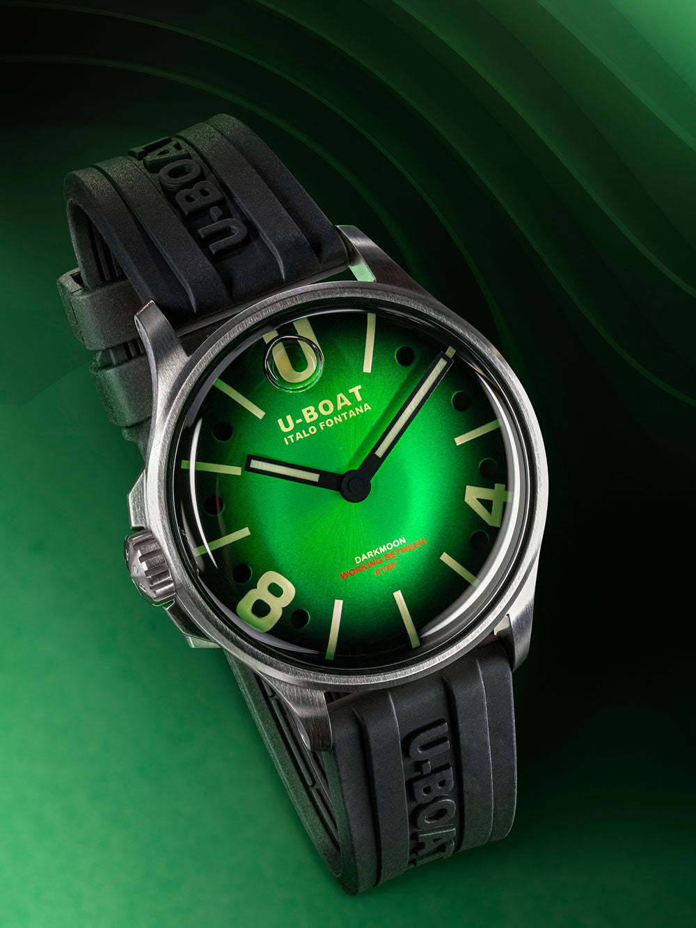 U-Boat 9502 Darkmoon Green SS Soleil men's watch 40mm 5ATM