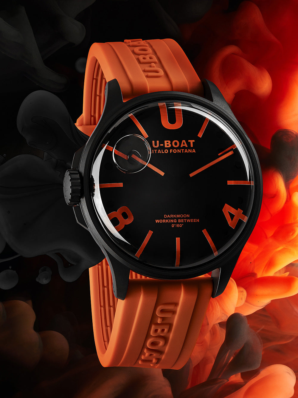 U-Boat 9538 Darkmoon Orange IPB men's watch 44mm 5ATM