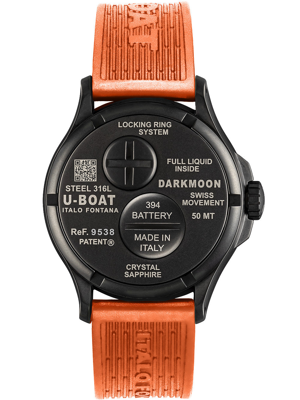 U-Boat 9538 Darkmoon Orange IPB men's watch 44mm 5ATM