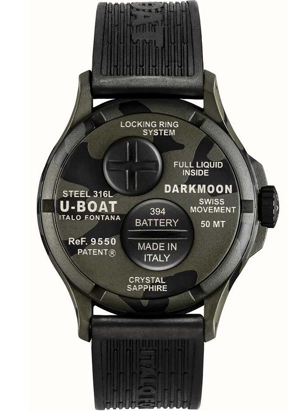 U-Boat 9550 Darkmoon Grey Camouflage men's watch 44mm 5ATM