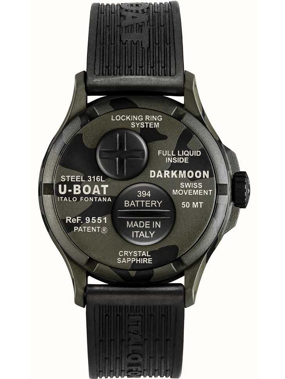 U-Boat 9551 Darkmoon Grey Camouflage men's watch 40mm 5ATM