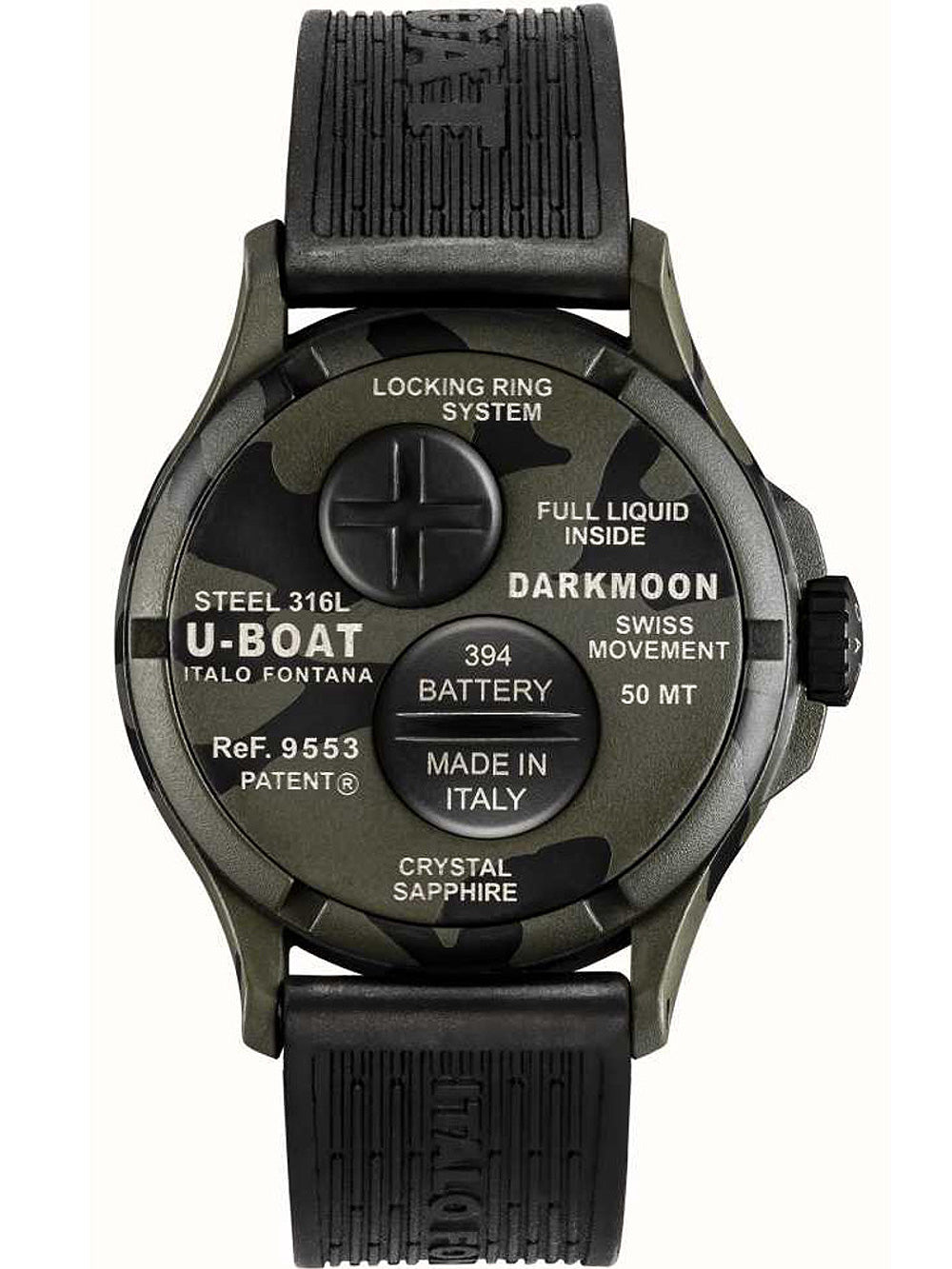 U-Boat 9553 Darkmoon Grey Camouflage men's watch 44mm 5ATM