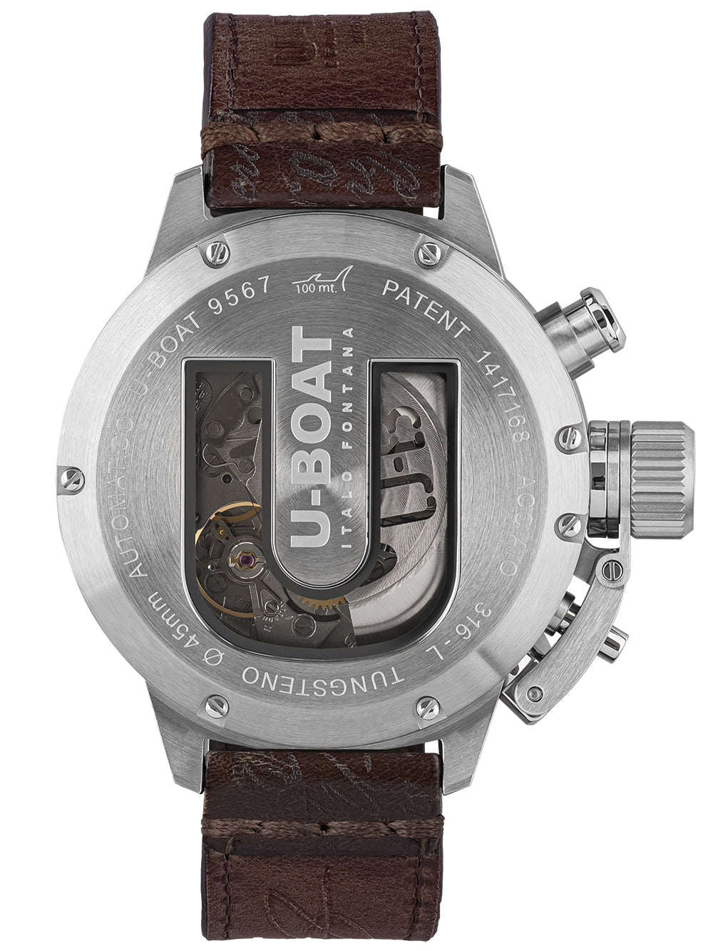 U-Boat 9567 Classico 45 mm Tungsteno CAS 1 men's watch 10ATM