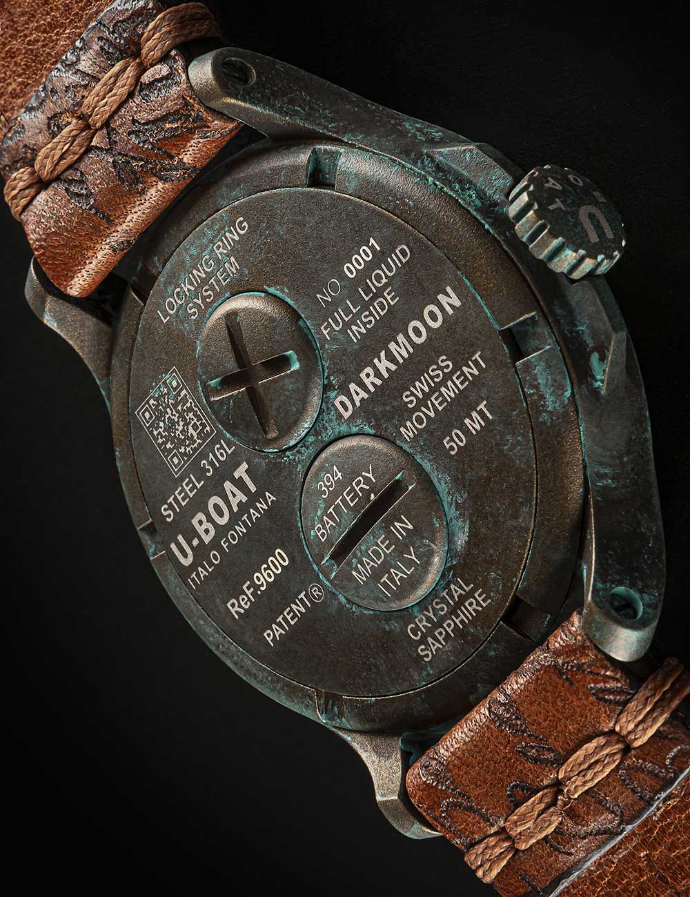 U-Boat 9600 men's watch Darkmoon Unico 45mm 50M