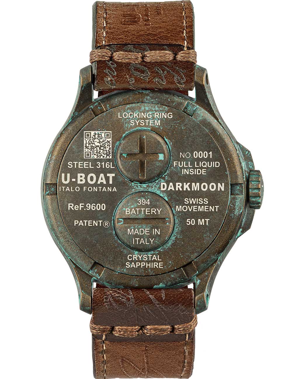 U-Boat 9600 men's watch Darkmoon Unico 45mm 50M