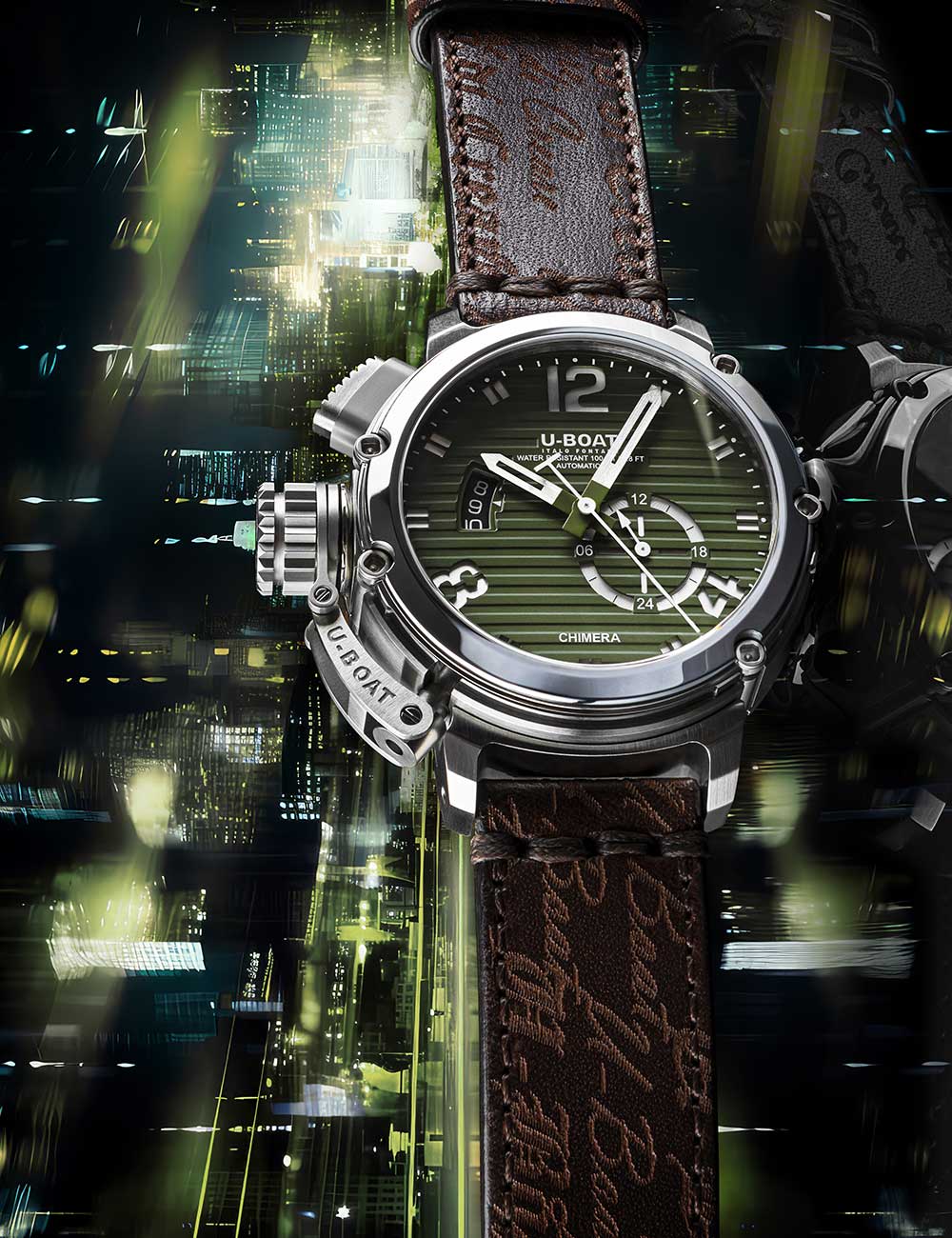 U-Boat 9604 men's watch Chimera 46mm SS green Automatic 10ATM