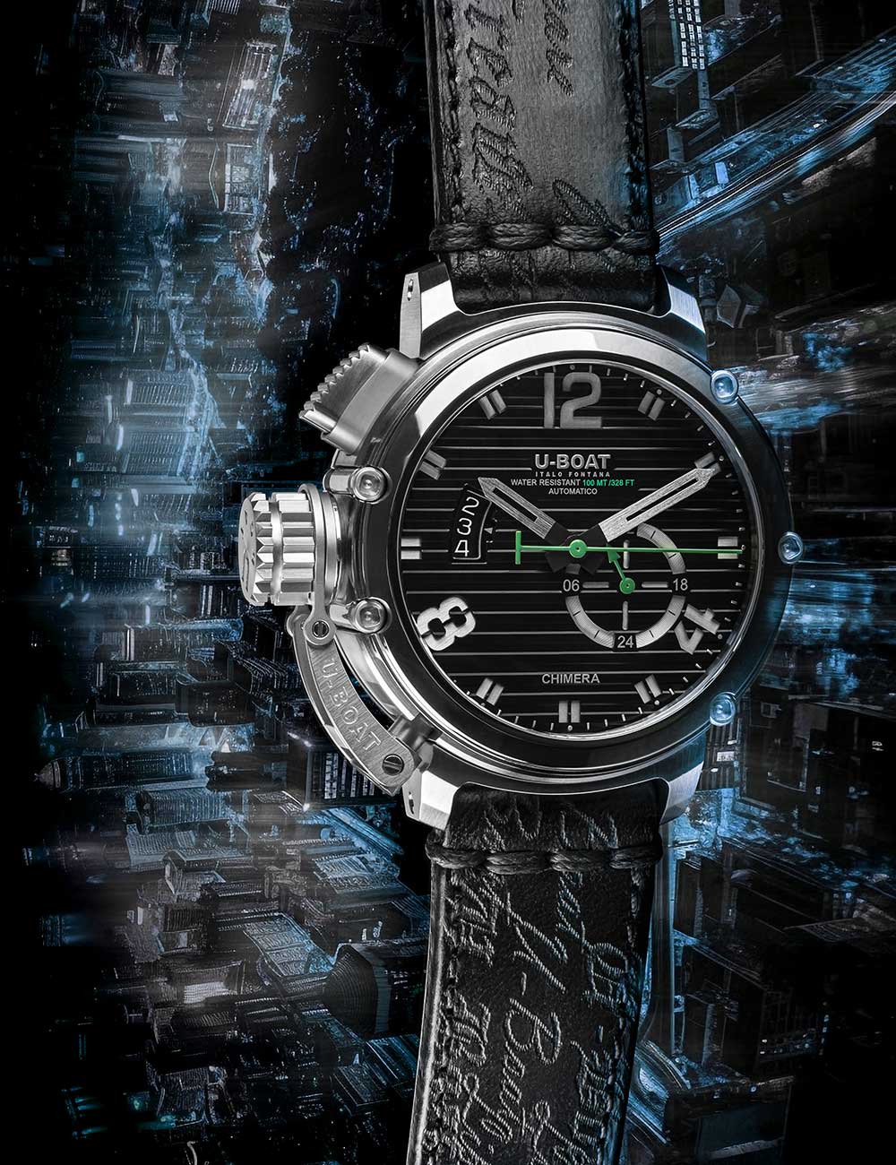 U-Boat 9605 men's watch Chimera 46mm SS black Automatic 10ATM