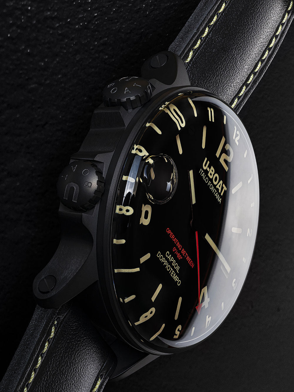 U-Boat 9671 Capsoil Doppiotempo DLC GMT men's watch 55mm 10ATM