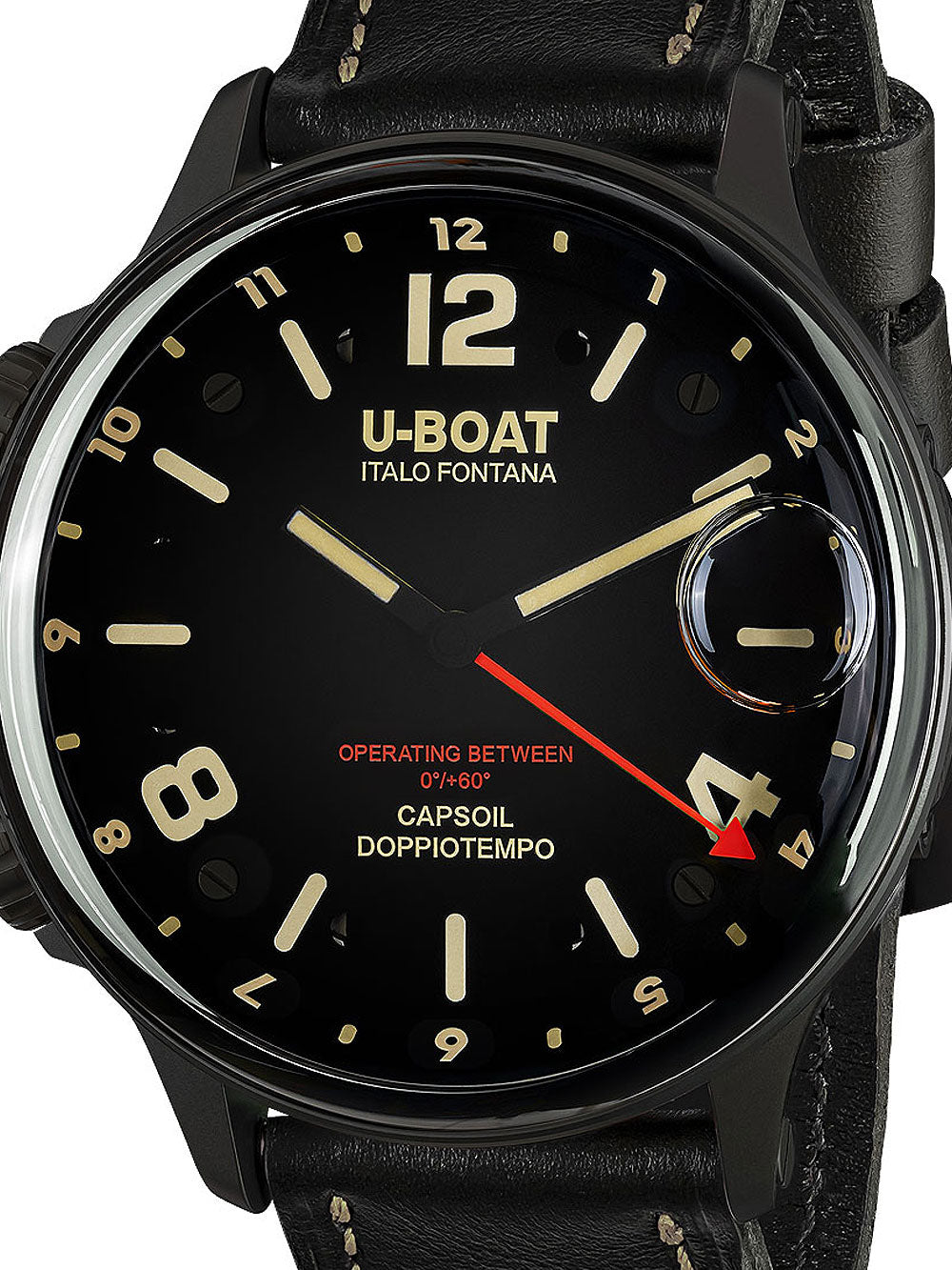 U-Boat 9671 Capsoil Doppiotempo DLC GMT men's watch 55mm 10ATM