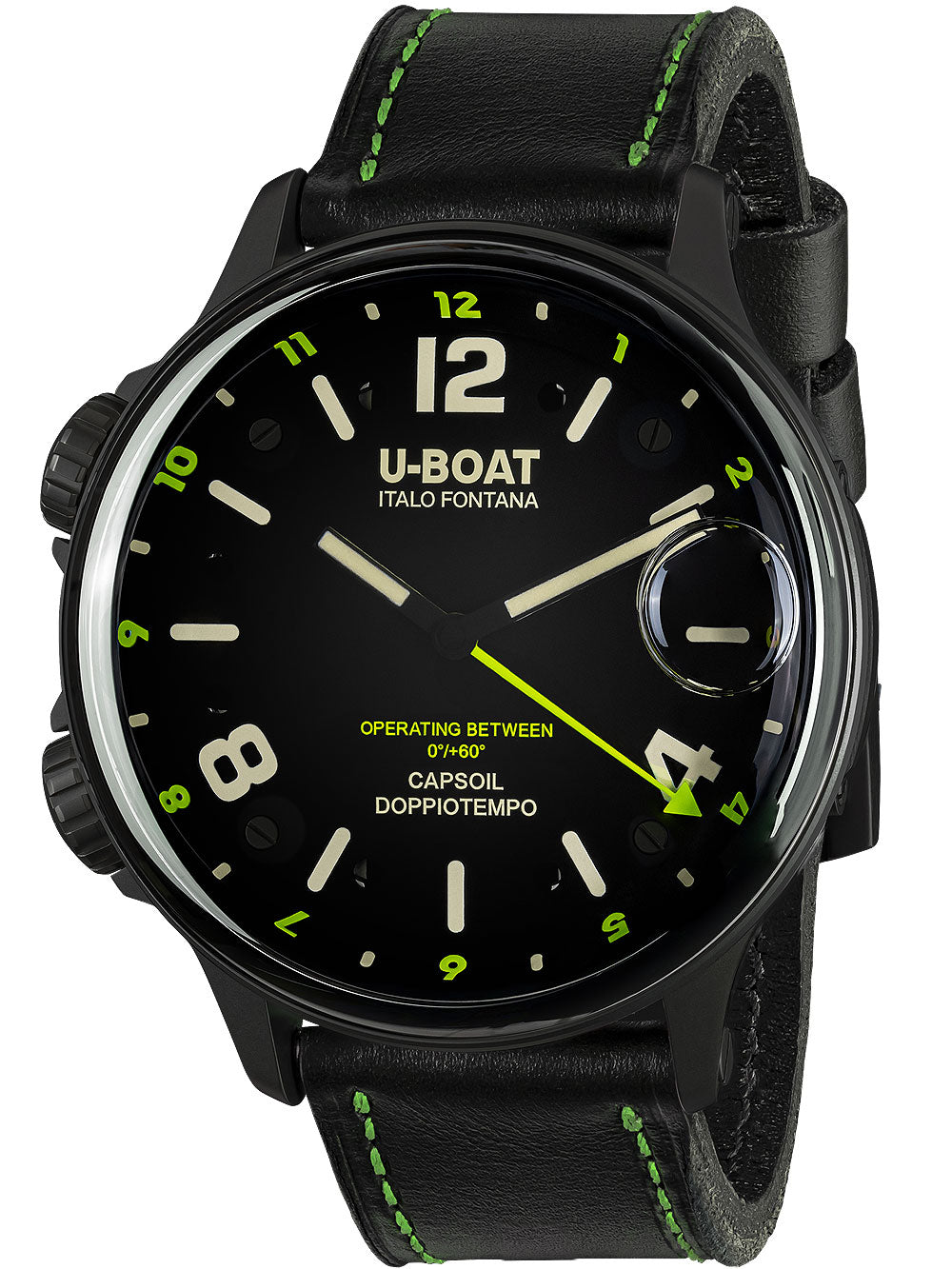 U-Boat 9675 Capsoil Doppiotempo DLC GMT men's watch 55mm 10ATM