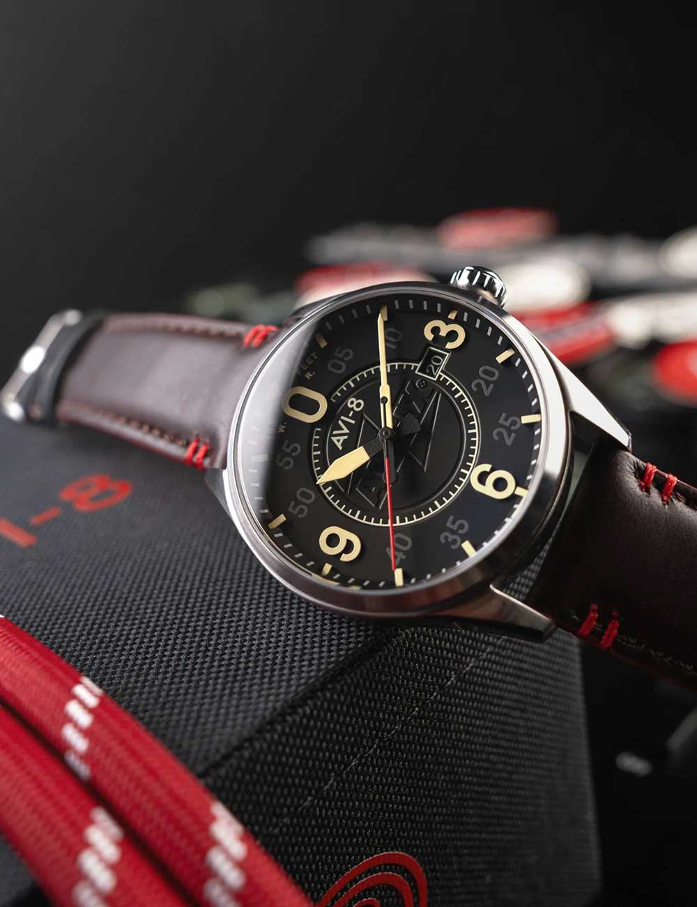 AVI-8 AV-4090-08 men's watch Spitfire Smith Automatic 42mm 5ATM