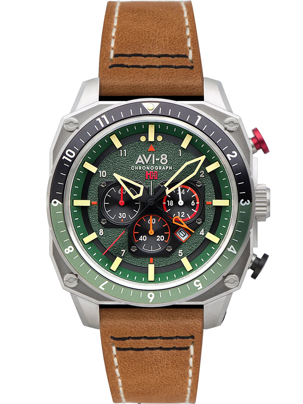 AVI-8 AV-4100-01 men's watch Hawker Hunter Dual Time Chronograph 43mm 5ATM