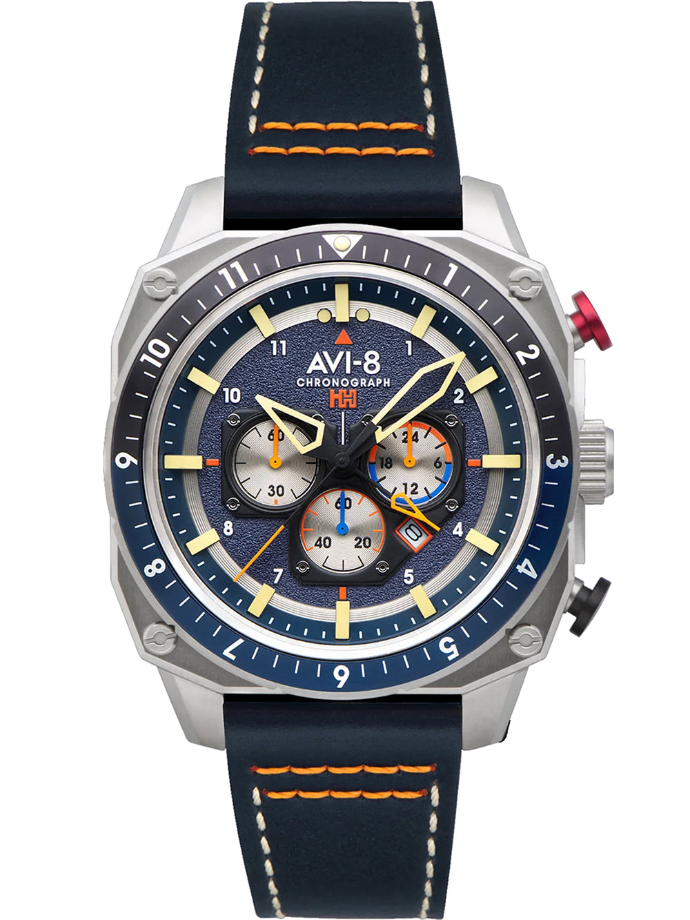 AVI-8 AV-4100-02 men's watch Hawker Hunter Dual Time Chronograph 43mm 5ATM