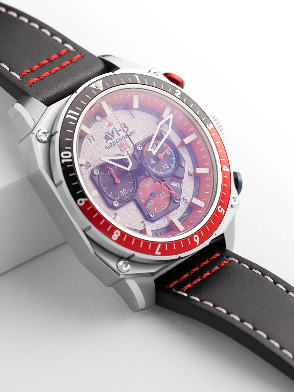 AVI-8 AV-4100-03 men's watch Hawker Hunter Dual Time Chronograph 43mm 5ATM