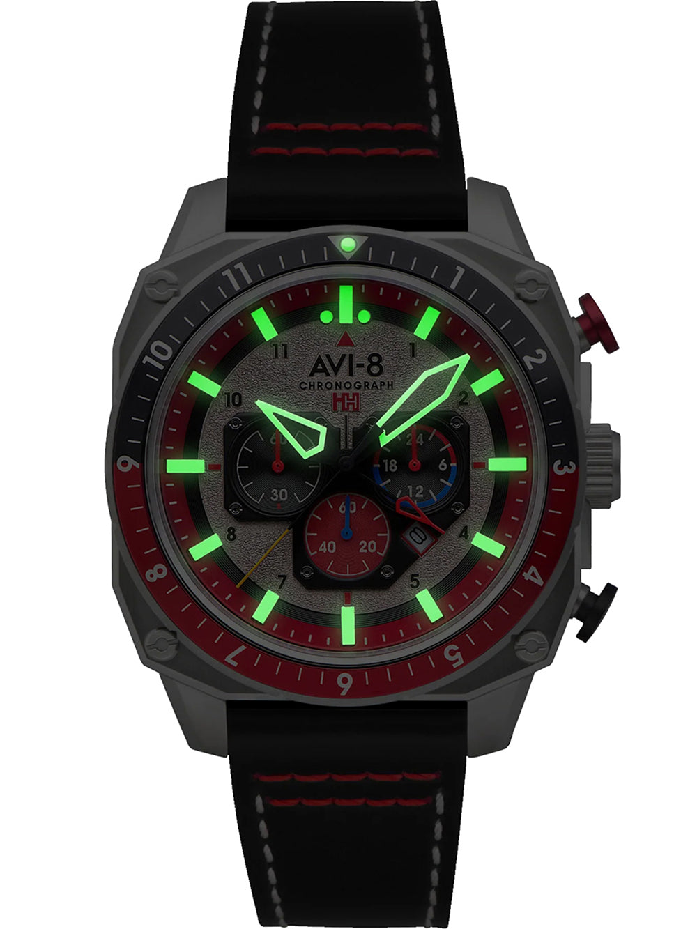 AVI-8 AV-4100-03 men's watch Hawker Hunter Dual Time Chronograph 43mm 5ATM