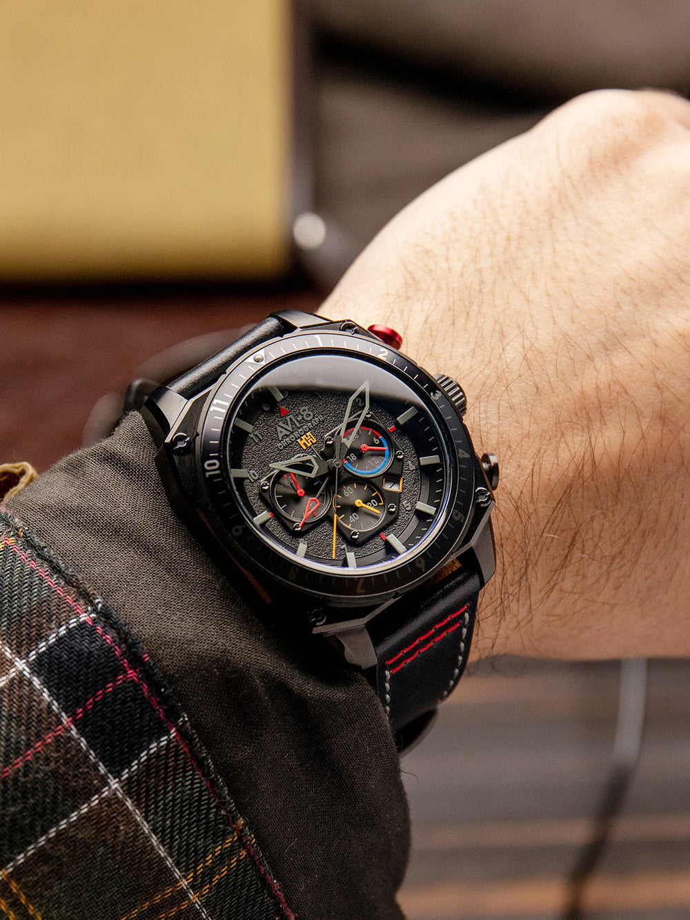 AVI-8 AV-4100-04 men's watch Hawker Hunter Dual Time Chronograph 43mm 5ATM