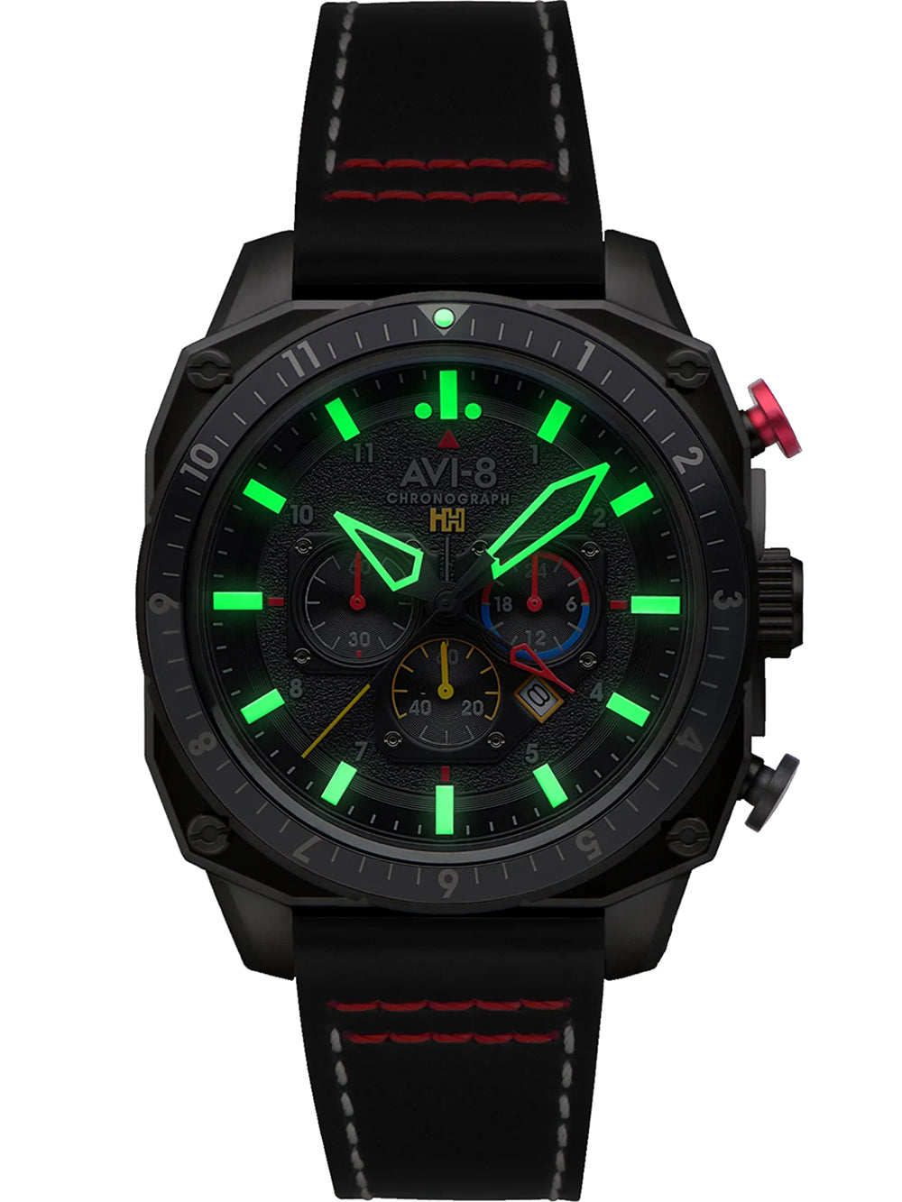 AVI-8 AV-4100-04 men's watch Hawker Hunter Dual Time Chronograph 43mm 5ATM