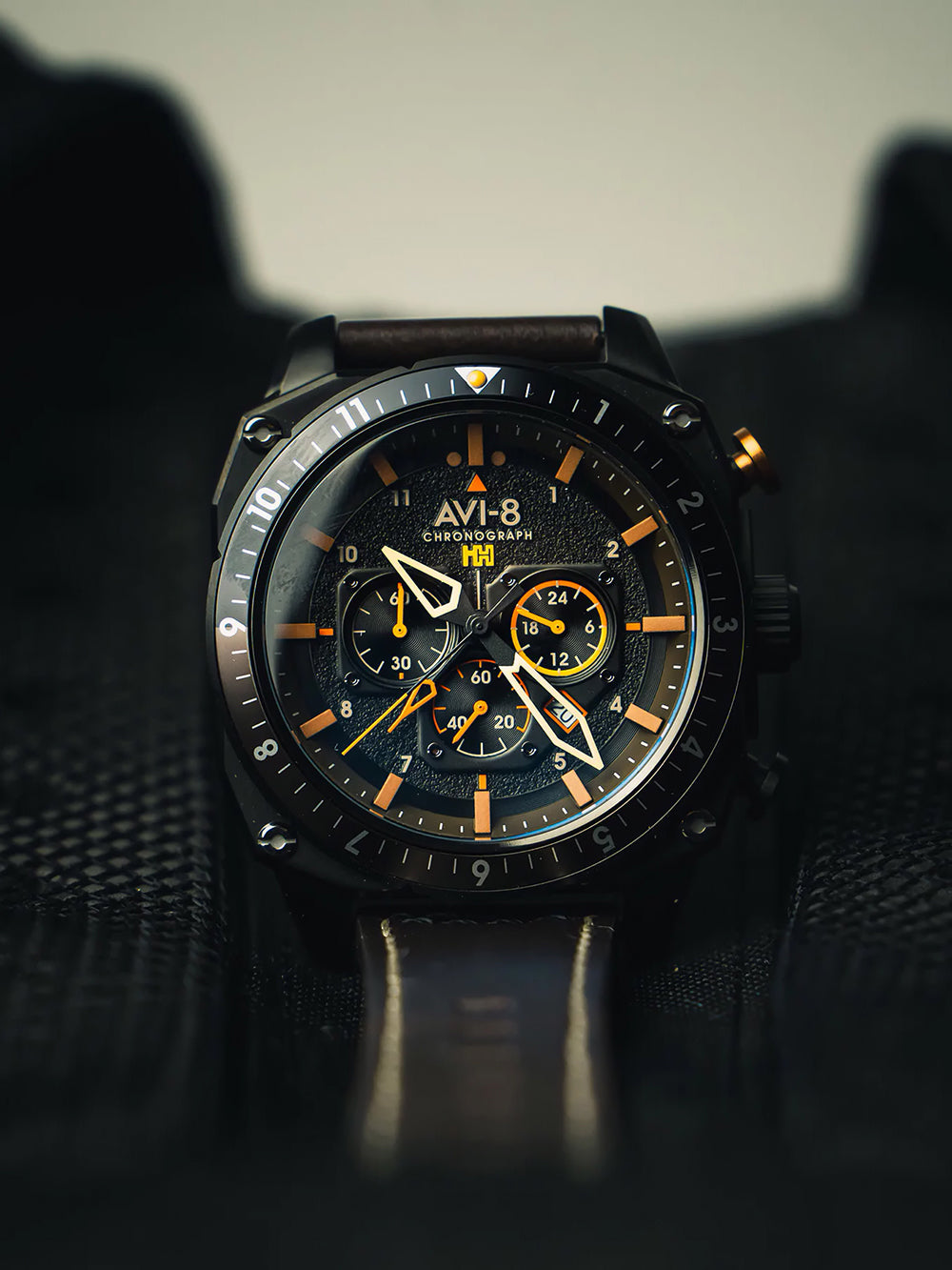 AVI-8 AV-4100-08 men's watch Hawker Hunter Dual Time Chronograph 43mm 5ATM