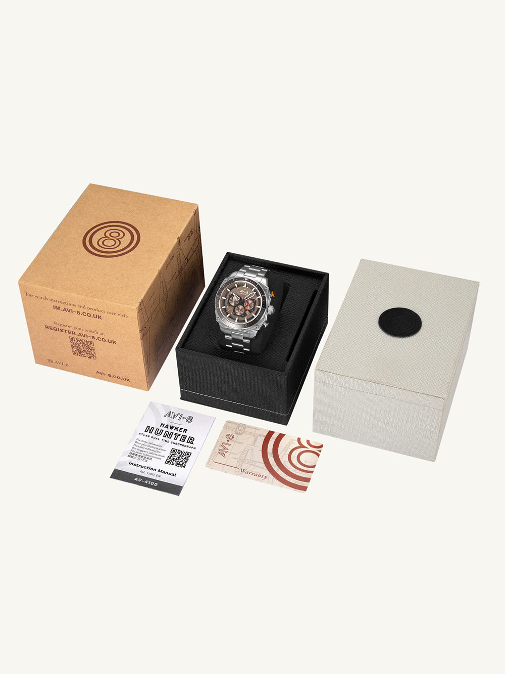 AVI-8 AV-4100-33 men's watch Hawker Hunter Dual Time Chronograph 43mm 5ATM