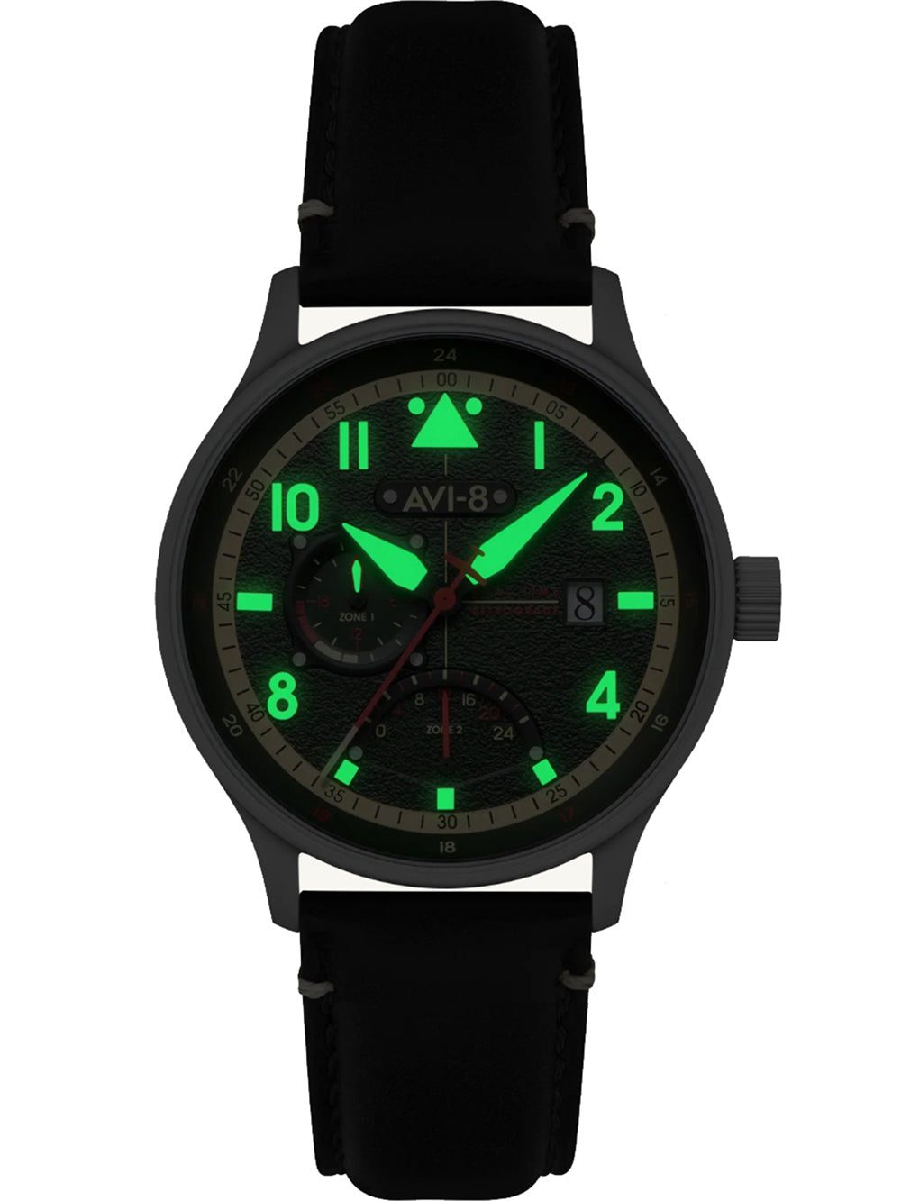 AVI-8 AV-4101-0A men's watch Hawker Hurricane McKellar Dual Time 44mm 5ATM