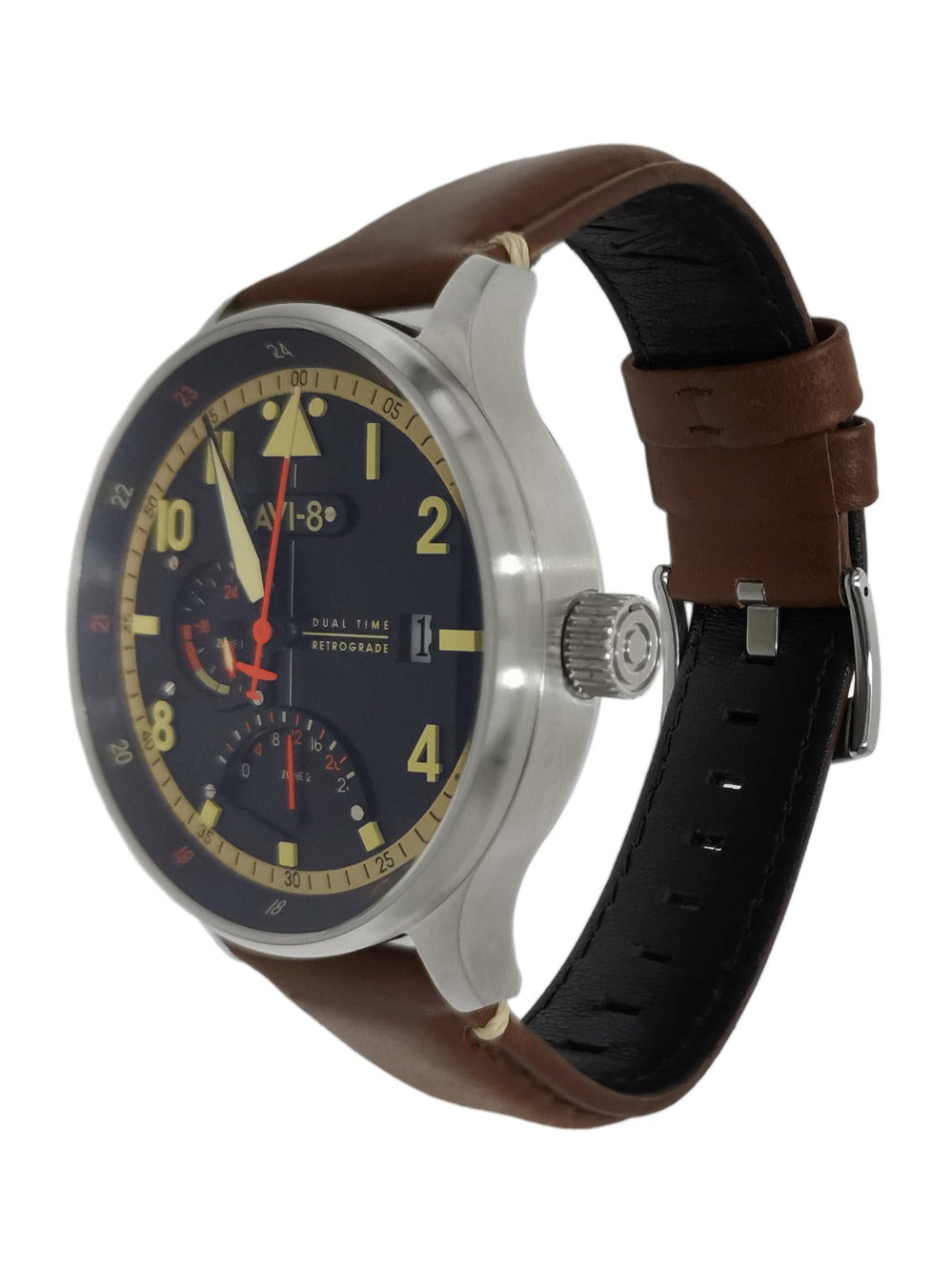 AVI-8 AV-4101-0B men's watch Hawker Hurricane McKellar Dual Time 44mm 5ATM