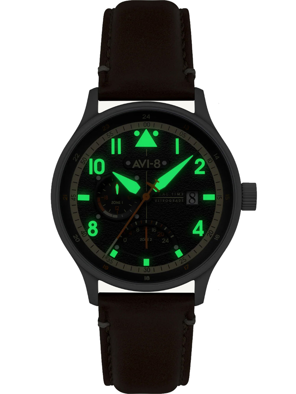 AVI-8 AV-4101-0B men's watch Hawker Hurricane McKellar Dual Time 44mm 5ATM