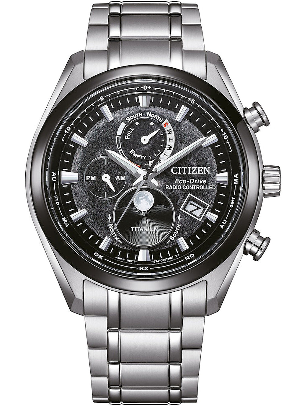 Citizen BY1018-80E Eco-Drive Moon Phase Titanium Radio Contr. men's watch