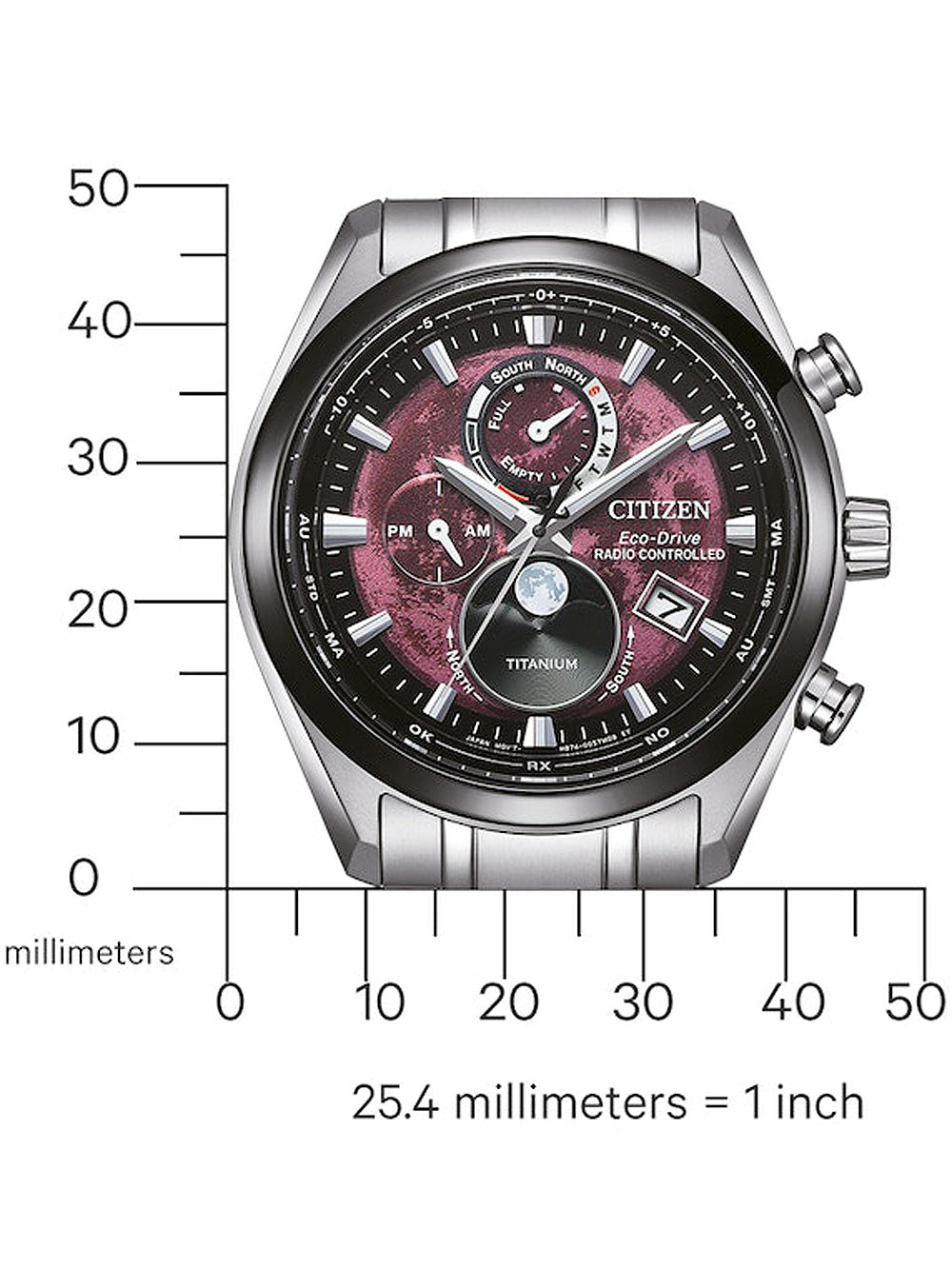 Citizen BY1018-80X Eco-Drive Moonphase Titanium Radio Controlled men's watch