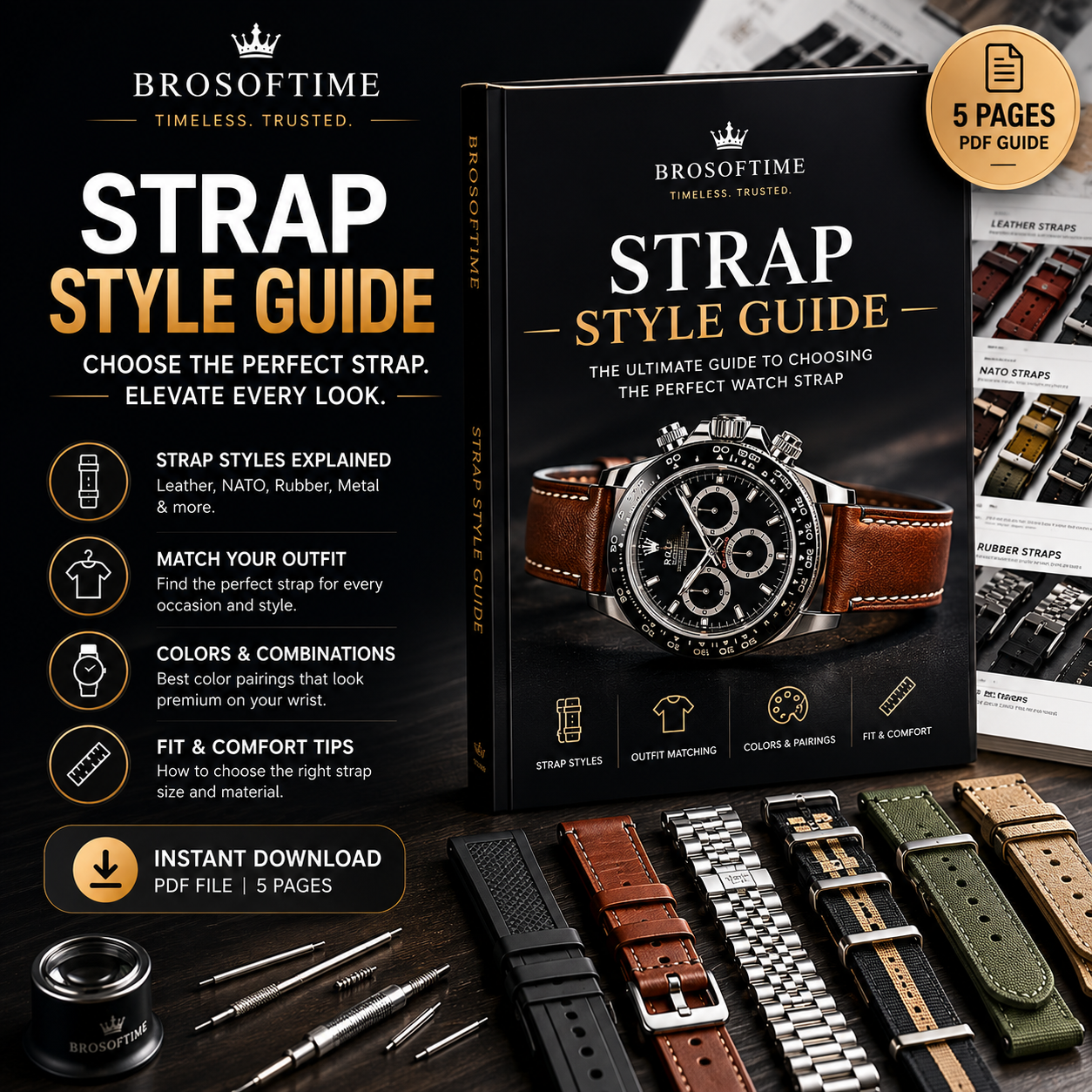 Watch Strap Style Guide PDF  Luxury Watch Strap Matching & Styling Guide  Instant Download