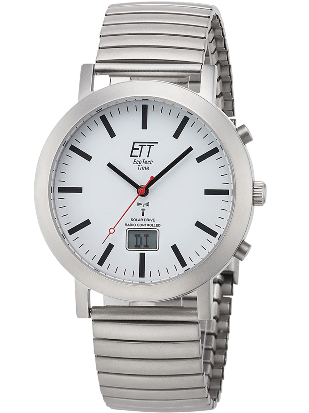 ETT EGS-11580-11M men's watch Zugband Solar Radio-Controlled 41mm 5ATM