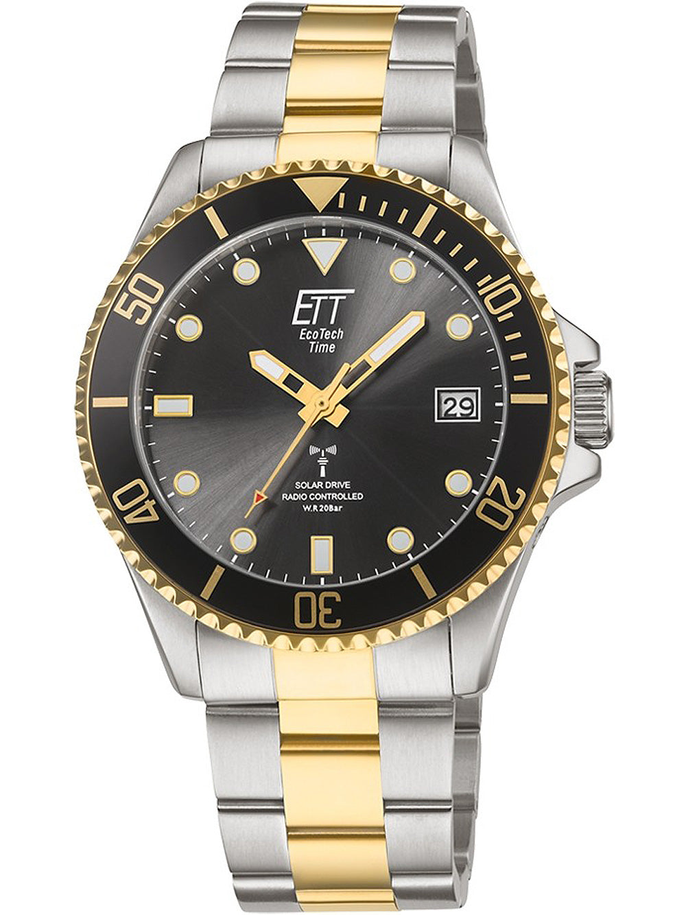 ETT EGS-11606-25M Professional Solar Radio Controlled Men's Watch 44mm 20ATM
