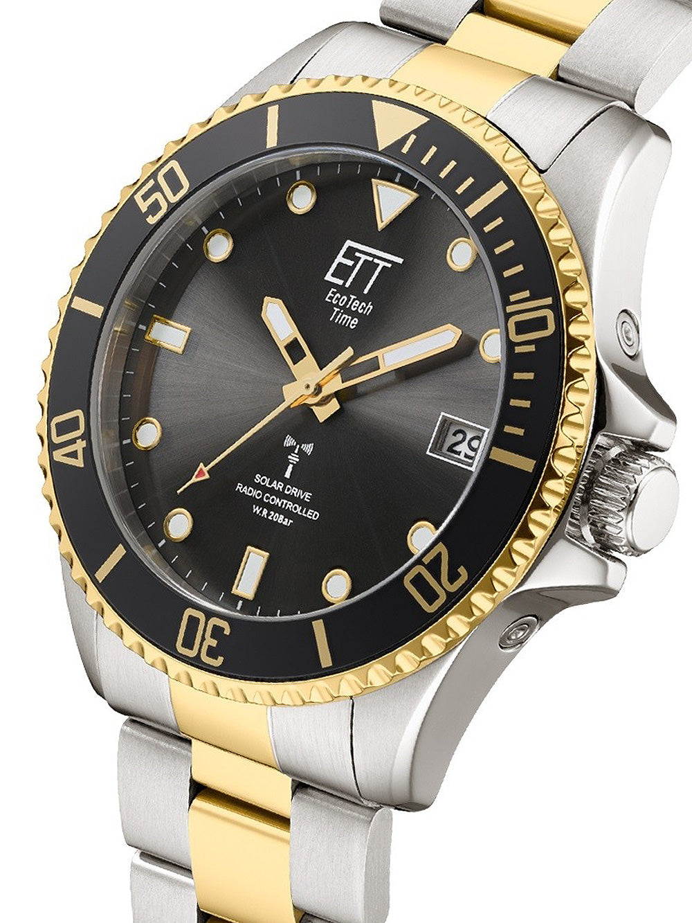 ETT EGS-11606-25M Professional Solar Radio Controlled Men's Watch 44mm 20ATM