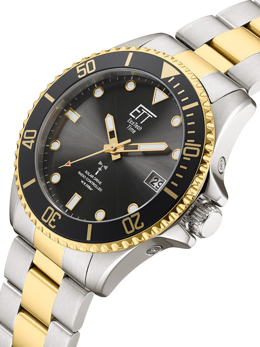 ETT EGS-11606-25M Professional Solar Radio Controlled Men's Watch 44mm 20ATM
