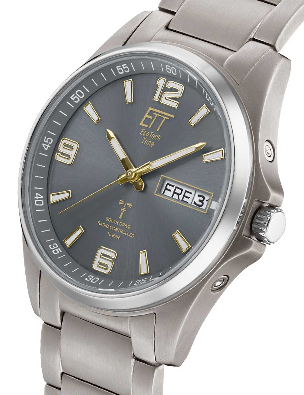 ETT Eco Tech Time EGT-11601-21M men's watch Everest Solar Radio Controlled 41mm 10ATM