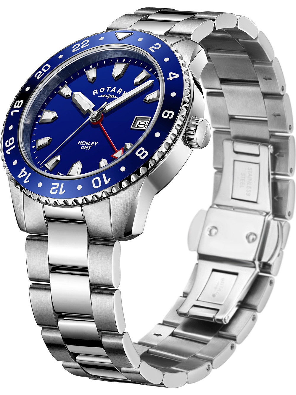 Rotary GB05108/05 Henley GMT men's watch 41mm 10ATM