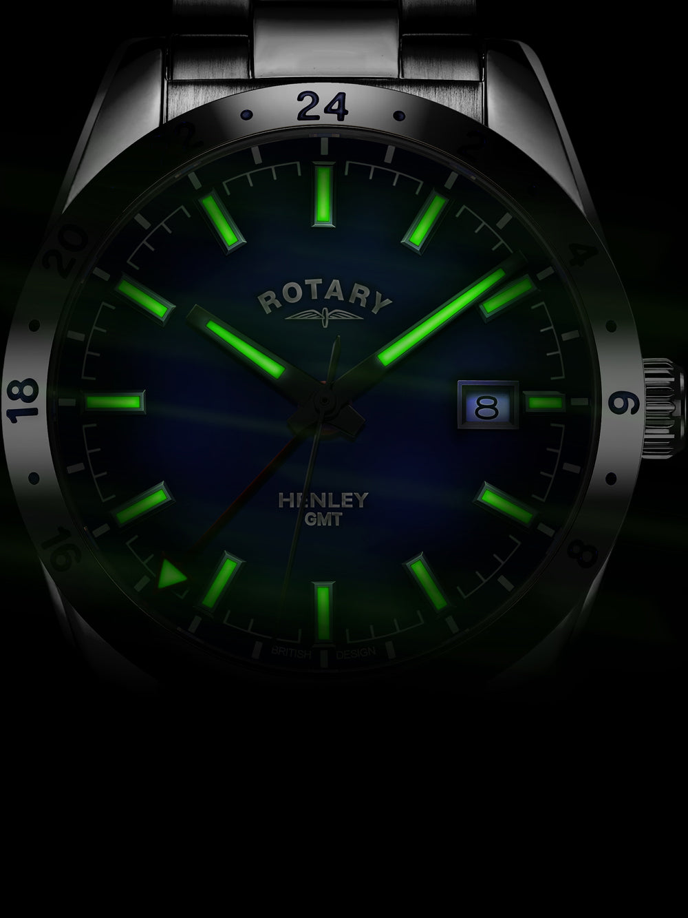 Rotary GB05176/05 Henley GMT men's watch 40mm 10ATM
