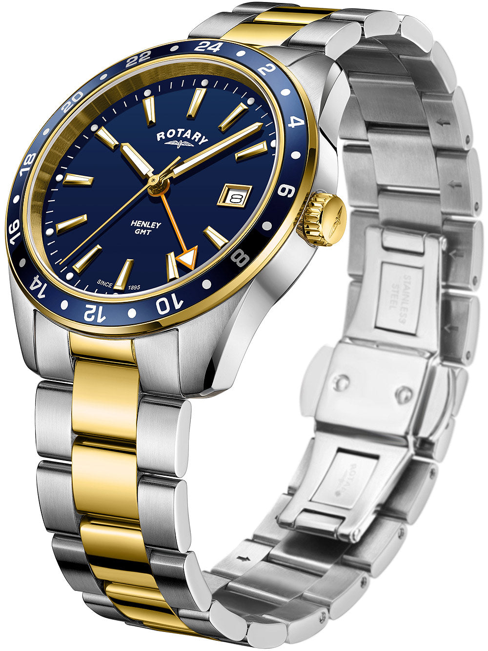 Rotary GB05296/05 Henley GMT men's watch 40mm 10ATM