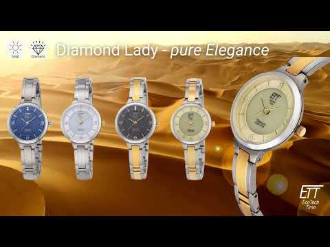 ETT ELS-12141-62M Diamond Lady Solar Drive women's watch 30mm 5ATM