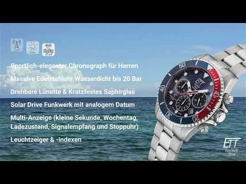 ETT EGS-11606-25M Professional Solar Radio Controlled Men's Watch 44mm 20ATM